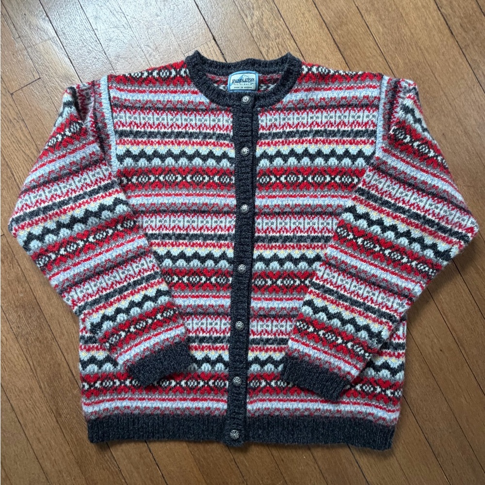 VTG Pendleton Wool Fair Isle Patterned Cardigan